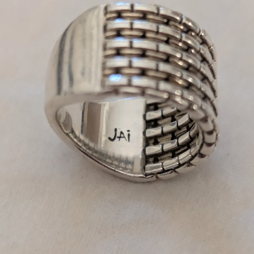 Vintage John Hardy Box Chain Link Sterling Silver Ring- Size 6